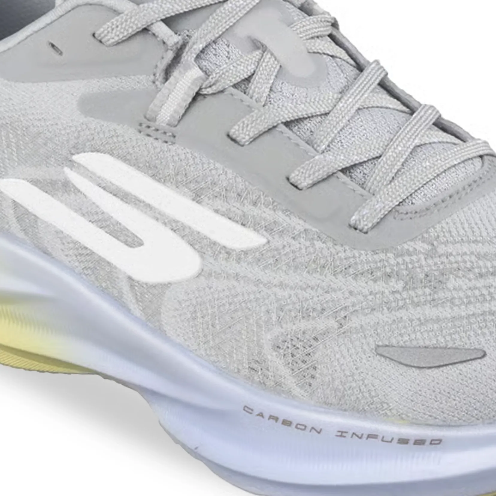 Tênis feminino Skechers Aero Spark cinza destacando tecnologia e conforto.